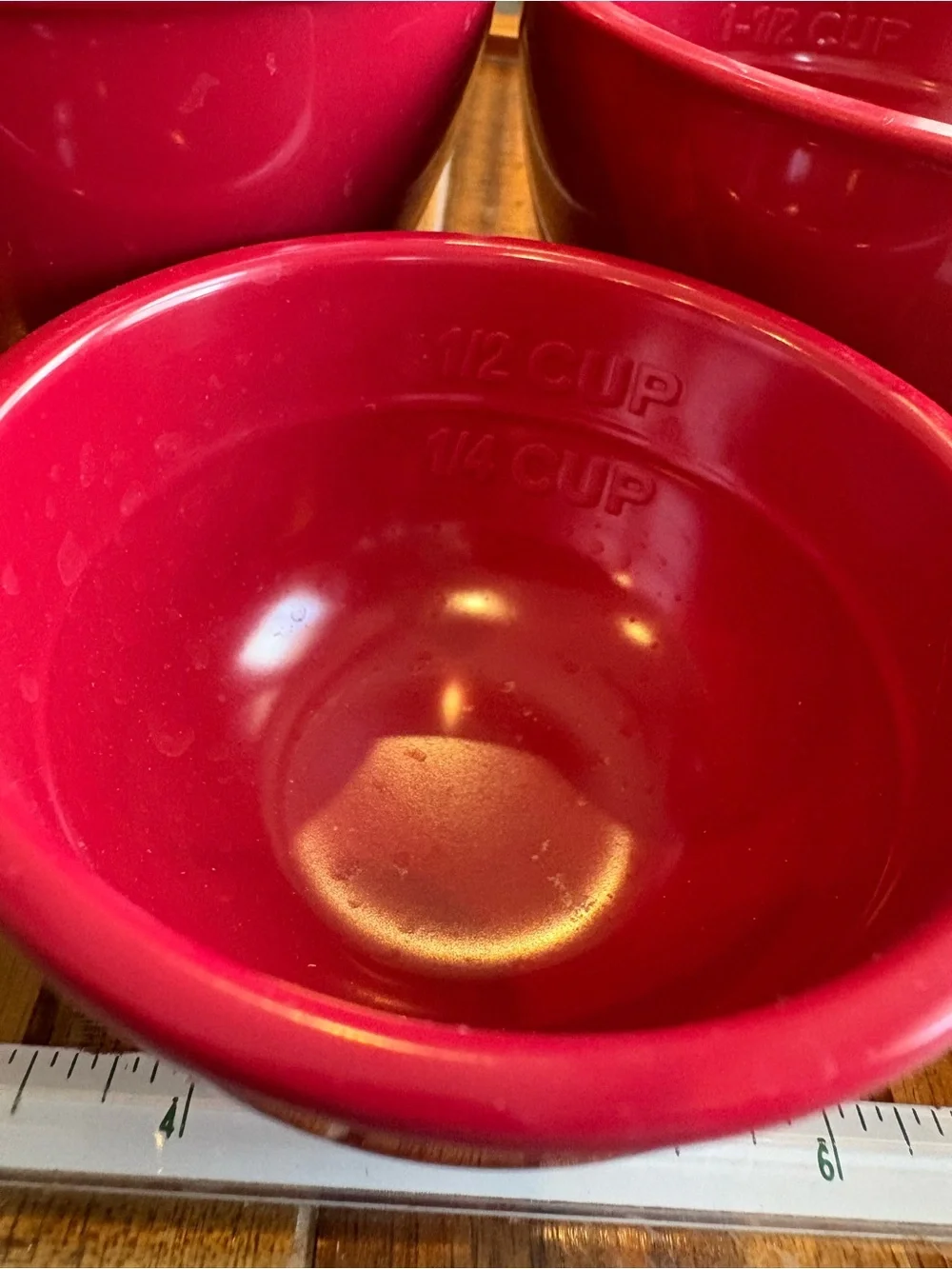 Sur La Table Red Melamine Nesting Measuring Bowl Set 5 Pieces Made in China